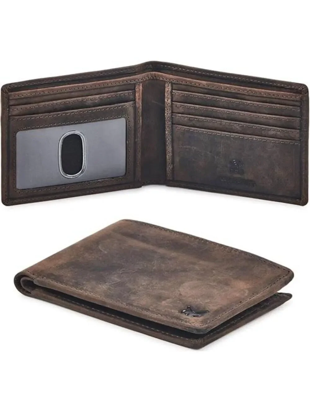 Mens Leather Wallet Bifold RFID Blocking Slim Minimalist Front Pocket Gift